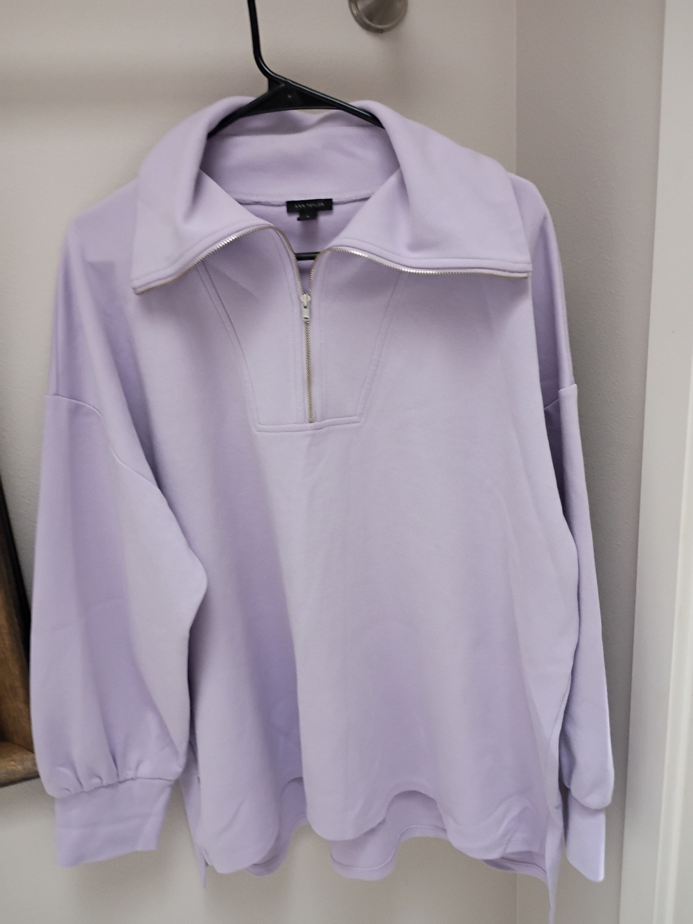 Ann Taylor Lavender Zip-Up Pullover Sweater - Picture 1 of 3